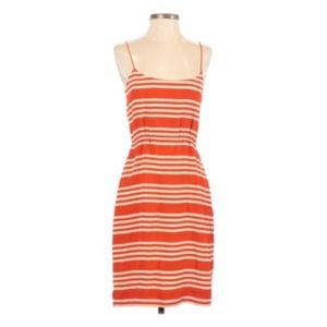 J. CREW Silk Striped Spaghetti Strap Dress
